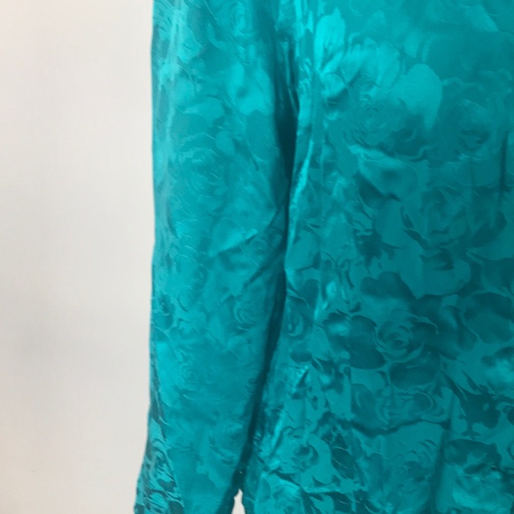 VTG Robbie Bee Silk blouse NWT Floral Size Large NWT Peacock - Picture 5 of 14